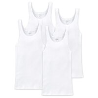 SCHIESSER men undershirt 4-pack - sleeveless, Cotton Essentials, double rib White 3XL (3X-Large)