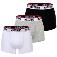 MOSCHINO Herren Boxershorts, 3er Pack - Pants, Unterhosen, Cotton Stretch, Logobund