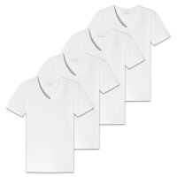 SCHIESSER Herren T-Shirt 4er Pack - Serie "95/5", V-Ausschnitt, S-4XL Weiß S