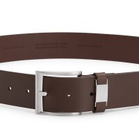 BOSS Mens Belt - Connio, Genuine leather, Pin Buckle, Brushed Metal Dark Brown 115 cm