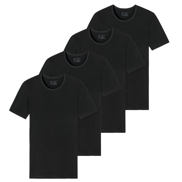 SCHIESSER Mens T-Shirt 4-Pack - Series "95/5", Round Neck, S-XXL Black M (Medium)