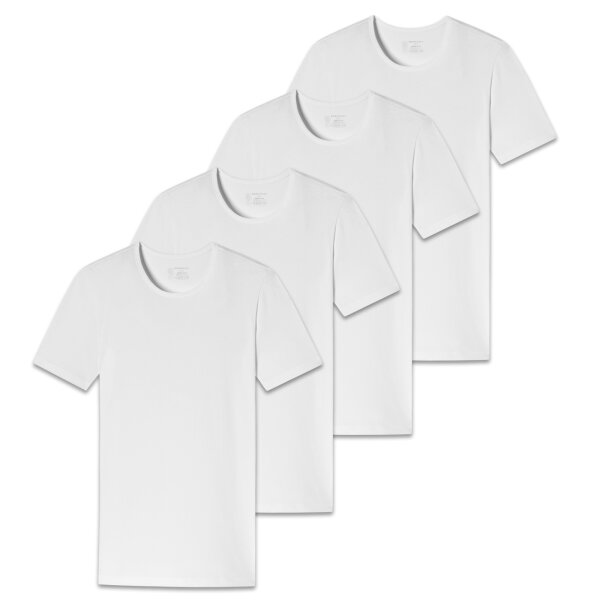 SCHIESSER Mens T-Shirt 4-Pack - Series "95/5", Round Neck, S-XXL White S (Small)