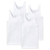 SCHIESSER Herren Unterhemd 4er Pack - ärmellos, Cotton Essentials, Feinripp Weiß L