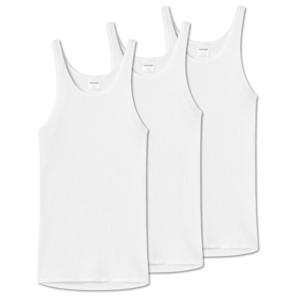 SCHIESSER vest 3-pack - Original double rib, sports jacket, sleeveless White 2XL (2X-Large)