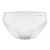 AMMANN Mens Briefs - Cotton & More mini briefs, tone-on-tone stripes, cotton blend White M (Medium)