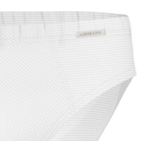 AMMANN Mens Briefs - Cotton & More mini briefs, tone-on-tone stripes, cotton blend White M (Medium)