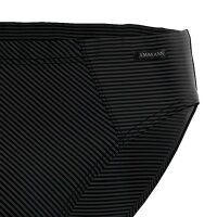 AMMANN Mens Briefs - Cotton & More mini briefs, tone-on-tone stripes, cotton blend Black M (Medium)