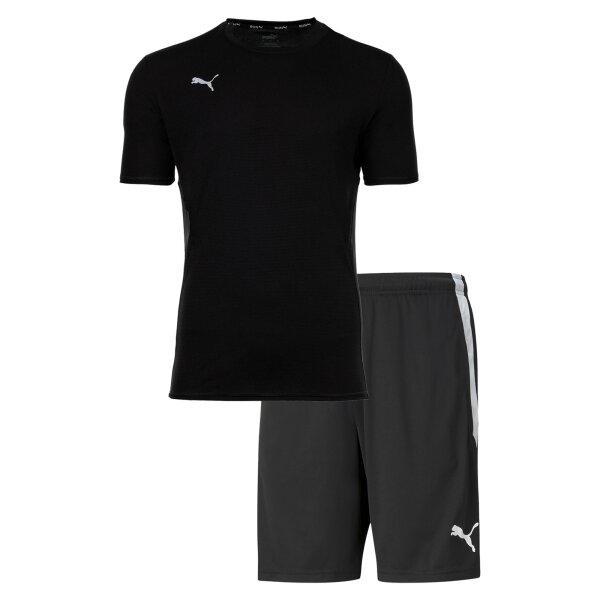 PUMA Mens Finisher Set - Training shorts short, functional shirt round neck uni Black/black XXL (XX-Large)