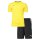PUMA Herren Finisher Set - Training Shorts kurz, Funktionsshirt Rundhals uni Schwarz/Gelb S