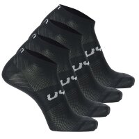 UYN Unisex Sneaker Socks, 4-Pack - Essentials Sneaker Socks, Logo, solid color Black 42-44