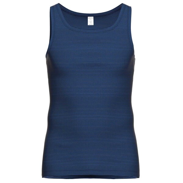 AMMANN mens vest - denim, extended back, cotton blend Dark Blue M (Medium)