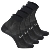 UYN Unisex Quarter Socken, 4er Pack - Essential Low Cut Socks, Logo, einfarbig Schwarz 35-38