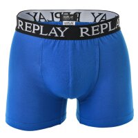 REPLAY Mens Boxer Shorts, Pack of 4 - Trunks, Cotton Stretch blue/black M (Medium)