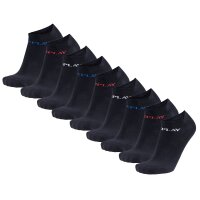 REPLAY Unisex Sneaker Socken, 9er Pack - Kurzsocken, Baumwolle, Logo, einfarbig, kurz Schwarz 35-38