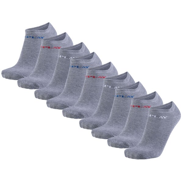 REPLAY Unisex Sneaker Socken, 9er Pack - Kurzsocken, Baumwolle, Logo, einfarbig, kurz Grau 35-38