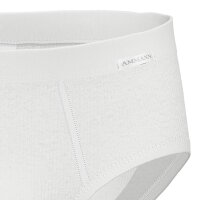AMMANN Herren Slips, 2er Pack - Doppelpack, Doppelripp, Eingriff, Weichbund, Baumwolle Weiß L