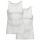 AMMANN mens vests, 2-pack - double pack, double rib, extended back, cotton White M (Medium)
