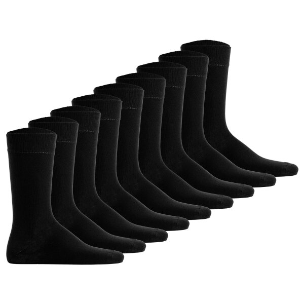 Hudson Unisex Socken, 9er Pack - Simply, Basic Socken, einfarbig Schwarz 39-42
