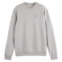 SCOTCH&SODA Mens sweatshirt - Core logo sweatshirt, pullover, single-coloured Light grey S (Small)