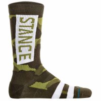 STANCE Unisex Socken 3er Pack - The OG, Logo, Streifen, Crew Socken Grau/Weiß/Grün 38-42