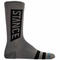 STANCE Unisex Socken 3er Pack - The OG, Logo, Streifen, Crew Socken Grau/Weiß/Grün 38-42