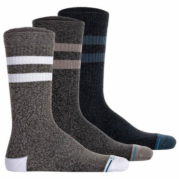 STANCE Unisex Socken 3er Pack - The Joven, Logo, Streifen, Crew Socken Grau/Blau/Grün 43-47