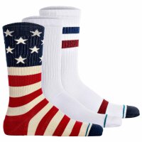 STANCE unisex socks 3-pack - The Americana, Logo,Crew socks White/Blue/Red 38-42