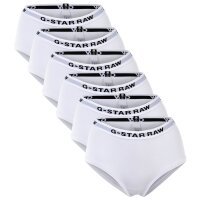 G-STAR Damen Hipster Slips, 6er Pack - Hipster, Cotton Stretch, Logo, einfarbig Weiß XS