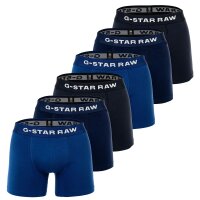 G-STAR Herren Boxershorts, 6er Pack - Boxer Briefs, Cotton Stretch Blau M