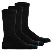 STANCE unisex socks 3-pack - Shelter, logo, crew socks, single-coloured Black 38-42