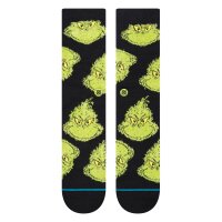 STANCE unisex socks - Mean One, motif, logo, crew socks Black/Green 35-37