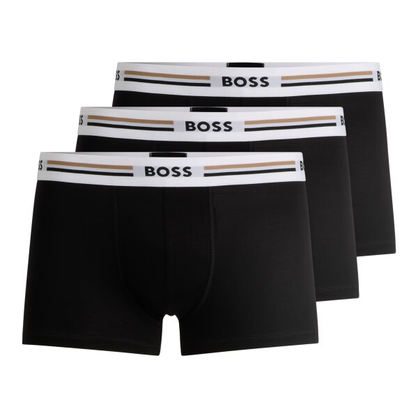 BOSS mens trunks, 3-pack - 3P Bold, boxer shorts, cotton stretch, logo, uni Black M (Medium)