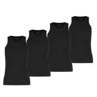 PUMA Herren Tank Top, 4er Pack - Basic, Unterhemd, Rundhals, Single Jersey, einfarbig Schwarz M