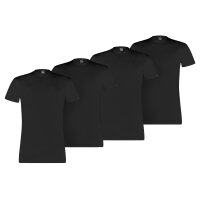 PUMA Mens T-Shirt, Pack of 4  - Basic Crew Tee, round Neck, short Sleeve, uni Black M (Medium)