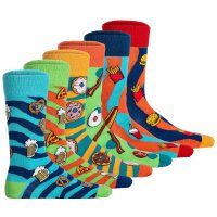 United Oddsocks Mens Socks, 6 Socks Pack - Stockings, Motto Tasty Toes 39-46 (UK 6-11)