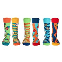 United Oddsocks Mens Socks, 6 Socks Pack - Stockings, Motto Tasty Toes 39-46 (UK 6-11)