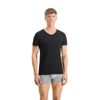 PUMA Herren T-Shirt, 4er Pack - Basic V-Neck, V-Ausschnitt, Kurzarm, uni Schwarz L