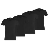 PUMA Mens T-Shirt, Pack of 4  - Basic V-Neck, V-Neck, short Sleeve, uni Black L (Large)