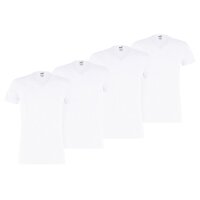 PUMA Mens T-Shirt, Pack of 4  - Basic V-Neck, V-Neck, short Sleeve, uni White M (Medium)