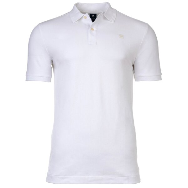 G-STAR Herren Poloshirt - Dunda Slim Polo, Knopfleiste, Bio-Baumwolle Weiß XL