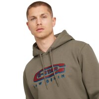 G-STAR Herren Hoodie - Old Skool Logo, Pullover, Kapuze, Bio-Baumwolle Grün S