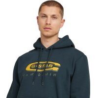 G-STAR Herren Hoodie - Old Skool Logo, Pullover, Kapuze, Bio-Baumwolle Blau M