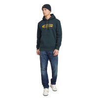 G-STAR mens hoodie - Old Skool logo, pullover, hood, organic cotton Blue M (Medium)