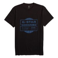 G-STAR mens T-shirt - Originals Underground, round neck, logo, organic cotton Black M (Medium)