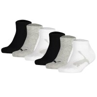 PUMA Kids Sneaker Socks - Kids BTW Sneaker, 6 Pack Black/Grey/White 27-30
