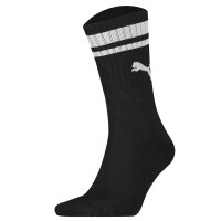 PUMA Unisex Sport-Socken, 6er Pack - Crew Heritage, Tennis, Frottee-Sohle, Streifen Schwarz 35-38