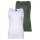 HUGO Mens vests, 2-pack - Tank Top Twin Pack, Cotton Stretch White/Green 2XL (XX-Large)