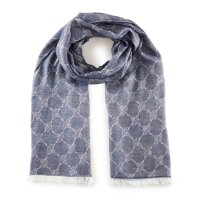 JOOP! mens scarf - Ferdis, reversible scarf, cornflower, logo Dark blue