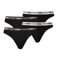 PUMA Damen String - Iconic, Soft Cotton Modal Stretch, 4er Pack Schwarz S