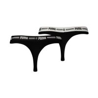 PUMA Damen String - Iconic, Soft Cotton Modal Stretch, 4er Pack Schwarz XL